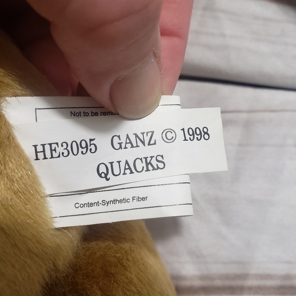 Ganz Wee Bear Village Quacks Teddy Bear In Duck Costume 10" Plush Stuffed Animal - Picture 7 of 9